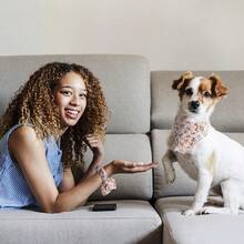 Dog Bandanas And Matching Scrunchie Set Girl Cute Flower Dog Scarf Bibs Pet Bandana With Bow Tie For Small Dogs Puppy Owner Spring - Smallsetof1 - Xem 8