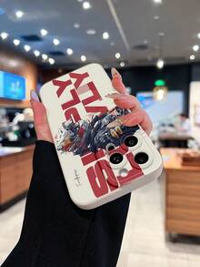 Funda para teléfono con diseño de casco de piloto de carreras, compatible con teléfonos ,  17,  16 Pro Max,  15 Pro Max,  13 y  12. Fabricada en TPU para una protección eficaz contra golpes y caídas. Un regalo ideal para familiares, amigos, seres queridos, parejas y para Navidad. - Blanco - Ver 3