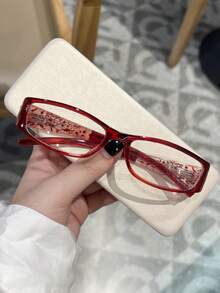 1 buc. ochelari de modă cu lentile transparente pentru femei, ramă mică vintage nouă, design personalizat, elegant, imprimat, ochelari de protecție casual și versatili pentru uz zilnic, acasă, naveta, birou - clar - Vizualizare 15