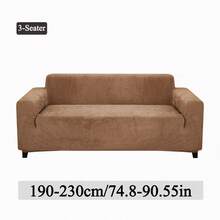 XM-Mirelitho 1PC Soft Plush Sofa Cover, Stretch Full Coverage Couch Slipcover, Washable Anti-Slip Furniture Protector For Living Room All Seasons - Camel - View 13