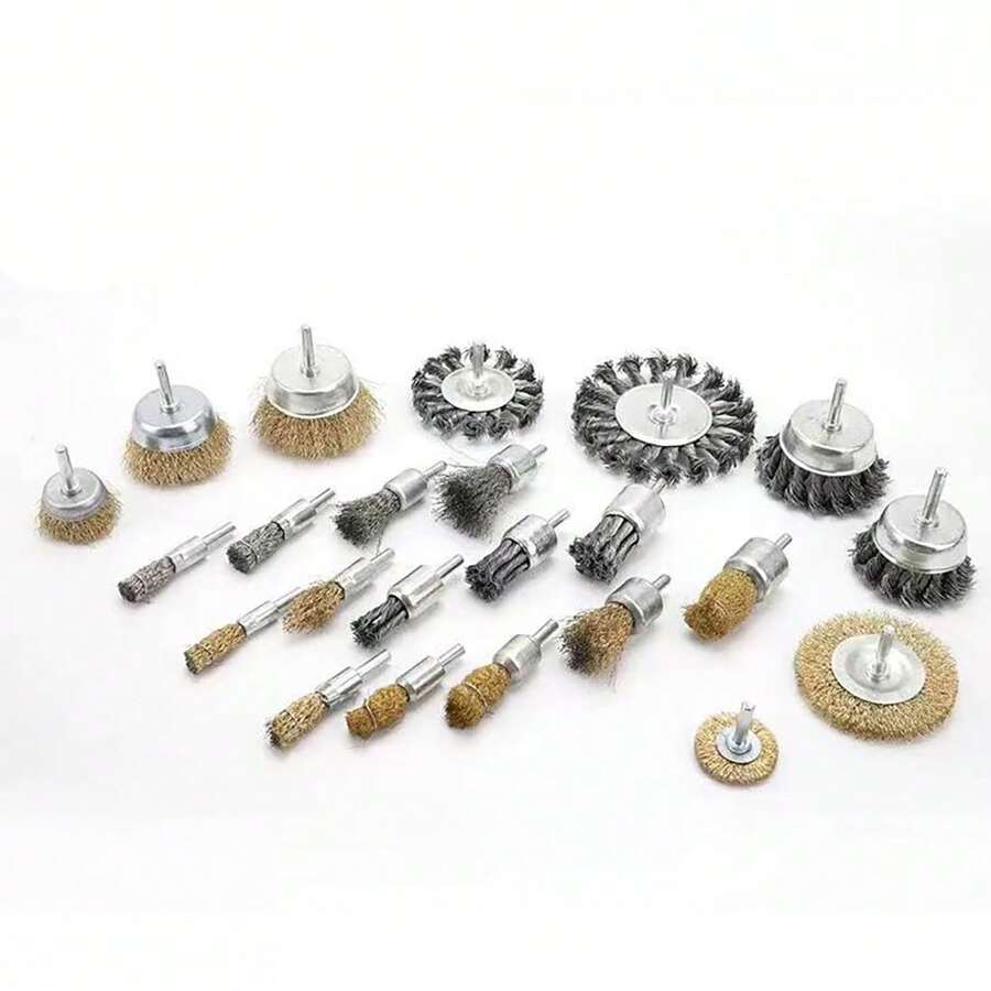 1pc Rotary Tool Brass Wire Brush Set, Flat Brush, Bowl Brush, End Brush, Polishing Tool - Multicolor - View 1
