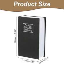 Metal Locked Box With Key, Secret Hidden Metal Lock Box, Money Box Safe, Money Saving, Small Fake Book Safe, Creative Gift Piggy Bank, Dictionary Coin Bank, Secret Anti-Theft Storage Box - Size S: 18.5*12*5.5cm (7.28*4.72*2.16in) - View 11