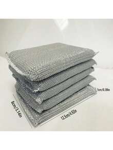 1/5/10 清洁海绵、百洁布、方形洗碗布、简约风格洗碗巾、水槽或厨房炉灶清洁布、抗菌可水洗清洁刷、厨房用品、厨房清洁小工具 - 灰色 - 查看 6