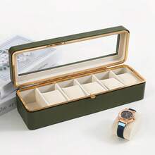 6-Slot Metal High-End Watch Box, Multi-Color With Transparent Window, Sectioned For Mechanical And Electronic Watches, Portable Watch Storage And Display, Suitable For Men And Women, Perfect Gift - Multicolor - View 15