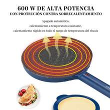 Sartén eléctrica para tortitas, sartén portátil para tortitas, potencia de 600 W, con protección contra sobrecalentamiento, diseño con revestimiento antiadherente, formato compacto, fácil de limpiar, función de calentamiento rápido ideal para cocinar tortitas, crepes y postres caseros. - Tipo de Enchufe A USA (110-127V) - Ver 8