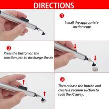 Vacuum Suction Pen Kit IC SMD Vacuum Sucking Suction Pen Remover Sucker Pump Pick Up Tool Desoldering ​Sucking Pen With 3 Nozzle - White - View 7