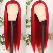 13x4 Free Part Mint Green Long Straight Lace Front Wigs Glueless Long Silky Straight Wigs Pre Plucked HD Lace 180% Density Light Green Wig Soft Free Part Wear And Go Lace Front Wigs For Fashion Women Party & Daily Wear 26 Inch - 紅色 - 查看 4