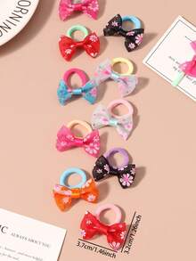 10/20/30pcs/Set Daisy Flower Bow Scrunchies, Cute Cartoon Towel Elastic Hair Ties, Sweet & Versatile Hair Accessories For Women Ponytail ,Hair Elastics ,Hair Rubber Bands ,Hair Rope Head Accessories Elastic Band,Summer,Holiday,Travel - Multicolor - View 4