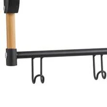 ZYLX SHOPPING – Tendedero de Puerta de Metal y Bambú | 2 Tamaños (40 cm y 95 cm) | Estante Colgante con Baldas y Ganchos - 1 nivel - Ver 4