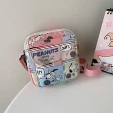 SNOOPY 1个史努比帆布斜挎包，可爱男女通用休闲包，适合日常佩戴、节日和生日礼物（款式随机发送） - 彩色 - 查看 2