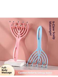 1pc 9-Claw Massage Tool With Roller Beads Head Massager, Scalp Scratcher, 5-Finger Massager, Soul Extractor - Multicolor - View 4