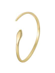 Charm-In 珠寶,蛇形光滑表面質量女士手鐲,1入組日常通勤 - 金黃色 - 查看 5