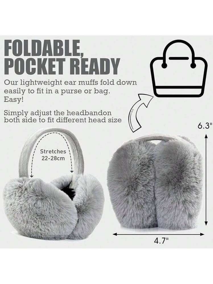 Down-Filled Ear Warmer With Fur – Behind-the-Head Design