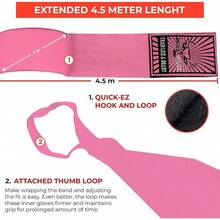 BEAST RAGE Vendas de boxeo para hombre, protección para MMA, soporte para guantes interiores, entrenamiento de artes marciales, Muay Thai, debajo de los mitones, vendas elásticas de 4,5 metros - Rosa - Ver 7