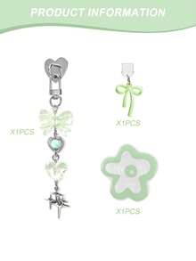 Pink Decoration Set For Kindle E-Reader, Including Dust Plug Pendant And E-Reader Stand - Multicolor - View 10