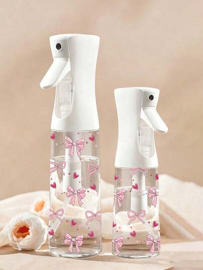 领结图案可重复灌装透明PET旅行喷雾瓶，多用途细雾喷雾瓶，适合旅行和商务出行，可用作卸妆喷雾、可重复使用的头发喷雾瓶、连续喷雾瓶，也可用于头发造型、清洁、植物喷雾和面部保湿。