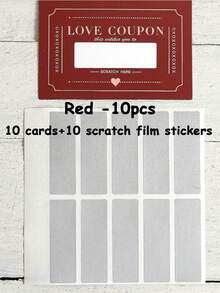 10pcs Scratchable Heart-Shaped Coupon, Handmade Valentine's Day Love Coupons, Valentine's Day Card, Greeting Card, Creative Birthday Gift (Suitable For Both Men And Women), Couple/Spouse Gift, Wedding Anniversary Gift, Mother's Day Card, Surprise Gift, Valentine's Day Gift, Party Favor, Party Game - Multicolor - View 13