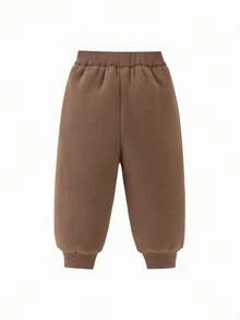 mini bala Boys Girls Winter Pants 2025 New Fleece-Lined Warm Long Pants