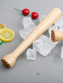 1件山毛榉木柑橘榨汁器，木制鸡尾酒捣棒，可用于碎冰、榨柠檬汁，是调制饮品、茶和冰沙的酒吧工具。