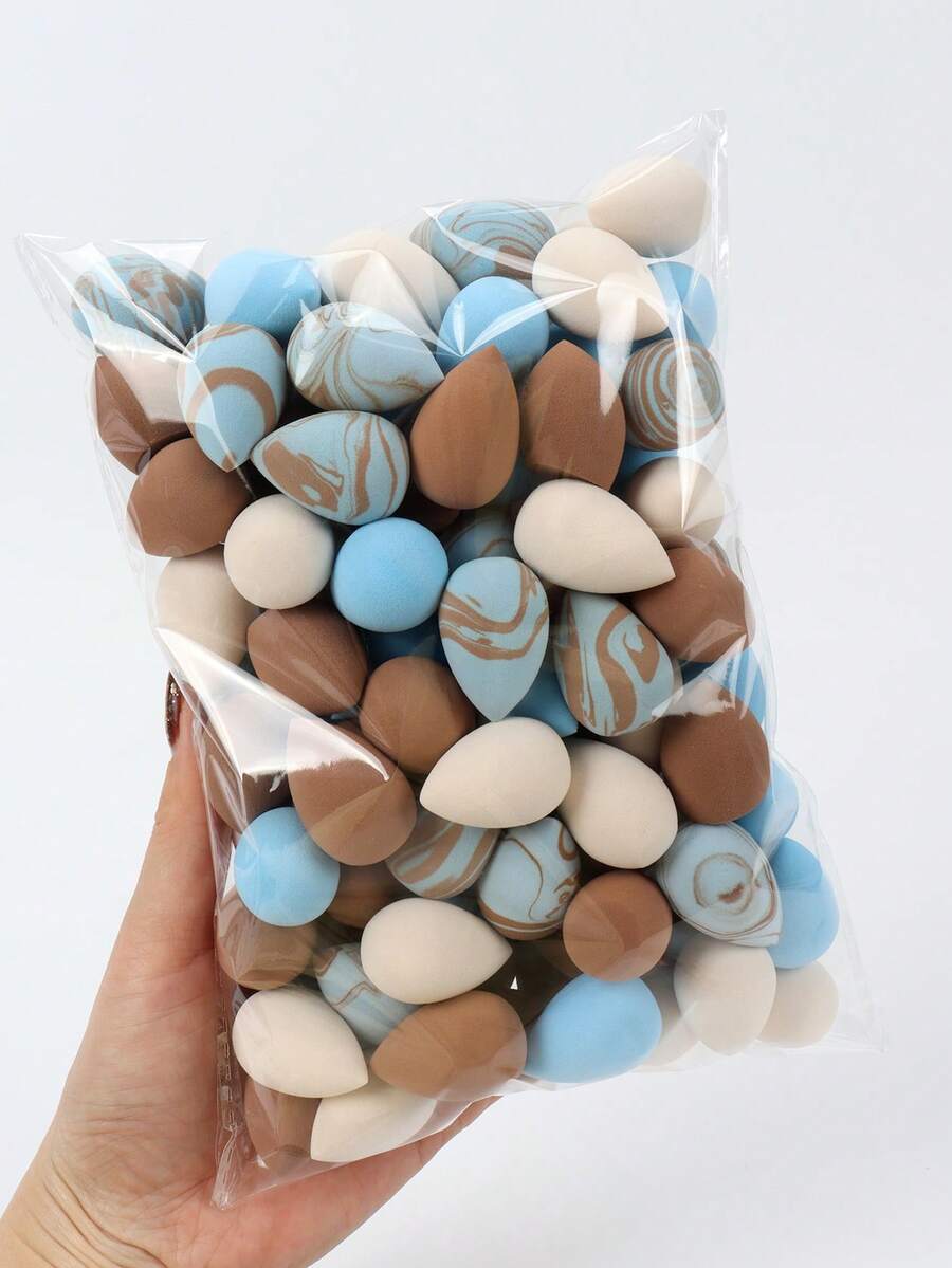 Bộ 10/20/30/50/100 miếng bông trang điểm mini, bông tán kem nền, hoàn hảo cho kem nền dạng lỏng, kem và phấn, bông trang điểm nhiều màu, bông trang điểm nền không chứa latex, dùng được cả khô và ướt, phù hợp với mọi loại da, quà tặng, đồ dùng du lịch, đồ giá rẻ, vật dụng cần thiết khi đi du lịch. - Nhiều màu - Xem 1