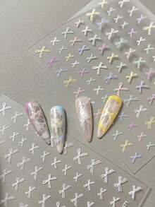 1片5D立体蝴蝶美甲贴纸，彩色3D自粘DIY美甲贴花 - 美甲用品及配件，适合女孩和女士 - 适合秋冬季圣诞节美甲，居家美甲沙龙美甲 - 彩色 - 查看 10