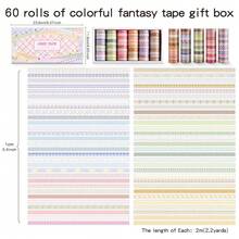 ICCEEMEE 60 Rolls Coloed Washi Tape Gift Box Set, Decorative Paper Tapes 10 Mm Wide Plaid Planner Accessories Perfect For Scrapbooking, DIY Arts And Crafts, Bullet Journal, Planner, Junk Journal, Notebooks - one-size - View 9