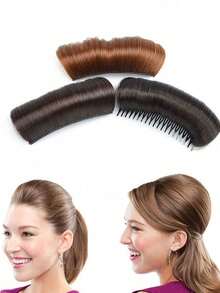 蓬松海绵发垫，丰盈发根提升工具，女孩发饰，隐形发垫，双面隐形海绵枕骨梳，海绵BB发夹头饰 - 女士隐形夹式泡沫垫，DIY干发造型，自然蓬松发饰，美发工具套装，美发造型套装，家居美发配件 - 彩色 - 查看 6