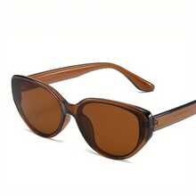 1 Piece Neutral Style Cat Eye Small Frame Fashion Glasses Rectangular Design Comfortable Plastic Frame Lightweight High-Quality Urban Street Style Ideal Mothers Day Accessories Unique Sentimental Gift For Mom Best Mom Thank You Mom Mother's Day 2026 Gift For Grandma Mommy Mum Casual Daily Wear - 果凍茶片 - 查看 1