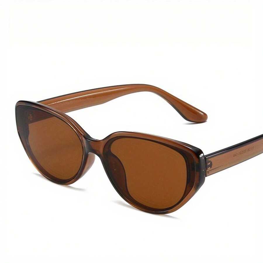 1 Piece Neutral Style Cat Eye Small Frame Fashion Glasses Rectangular Design Comfortable Plastic Frame Lightweight High-Quality Urban Street Style Ideal Mothers Day Accessories Unique Sentimental Gift For Mom Best Mom Thank You Mom Mother's Day 2026 Gift For Grandma Mommy Mum Casual Daily Wear - 果凍茶片 - 查看 1