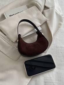 Mini New Fashion Suede Handbag, Suitable For Parties, Outings, Vacations, Shopping And Daily Use, Can Store Coins, Earphones, Also Can Be Used As A Work Bag For White-Collar, College Students And Office Workers, Elegant Bag For Women - Coffee - View 5