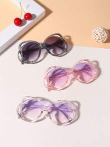 3 piezas Gafas de moda con marco hueco de mariposa para niñas de 6 a 12 años, adecuadas para salidas de vacaciones, fiestas y como regalo - Multicolor - Ver 11