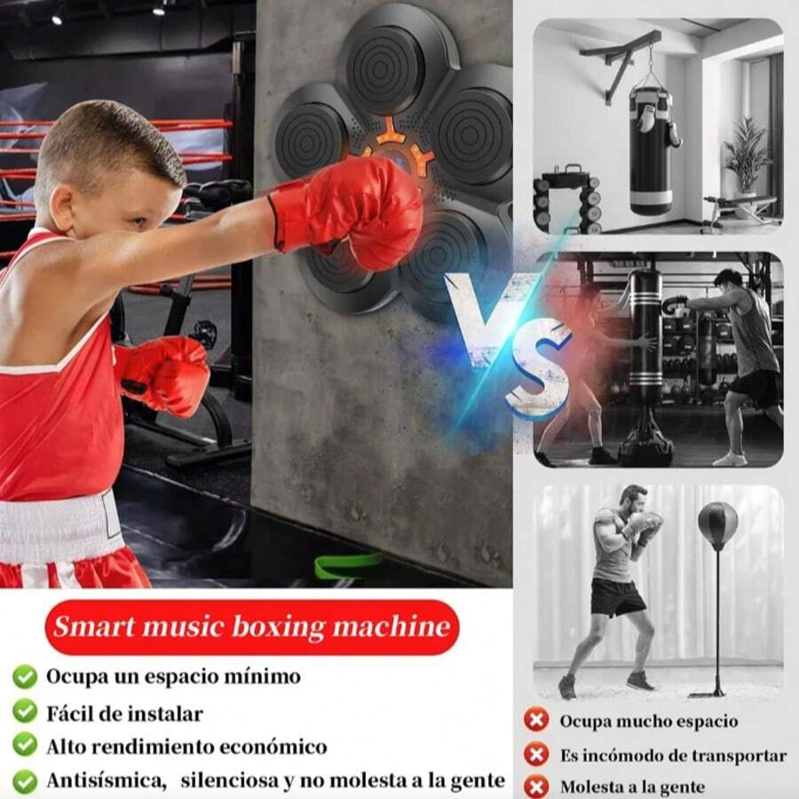 Máquina De Boxeo Karate Musical Bluetooth Inteligente Color - Negro - Ver 1