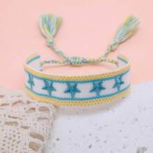 1pc Embroidered Pentagram Handmade Braided Bracelet - Multicolor - View 6