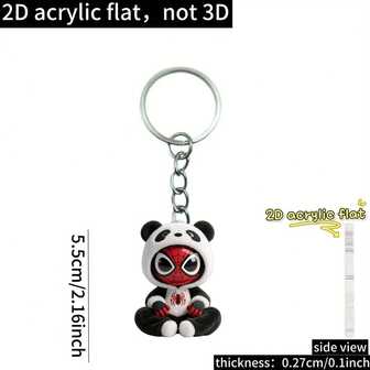 Marvel 1 pieza Llavero de acrílico 2D de Panda en pijama de Spiderman, mejor regalo para fiestas y cumpleaños