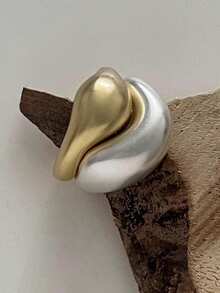 1pc Asymmetrical Geometric Matte Silver Stackable Ring, Suitable For Women's Daily Wear - Silver - View 4