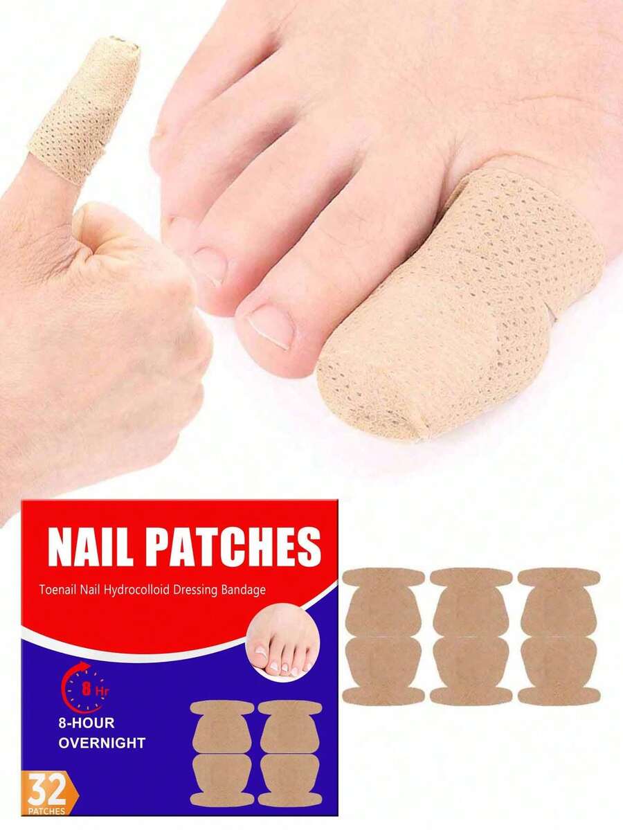 Toenail Nail Patch- 32pcs Nighttime Hydrogel Patches For Overnight Toenail Care - Nail Care Bandage - Multicolor - View 1