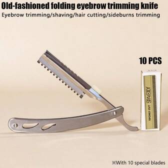 男女通用理发师专用钢制剃刀，眉毛修剪器，不锈钢刀片，身体及面部脱毛剃刀，脱毛工具，手动剃须刀，理发造型刀