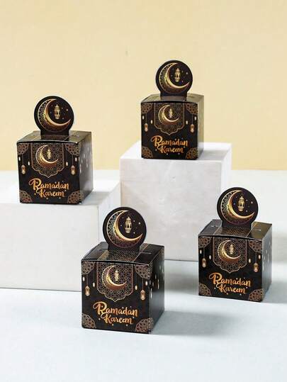 24pcs Ramadan Gift Box Set, Black & Gold Crescent Moon Lantern Pattern Eid Mubarak Gift Bags, Ramadan Candy Boxes, Ramadan Party Favor Boxes, Ramadan Packaging Boxes, Baking Kitchen Ramadan Gift Wrapping Supplies, Eid Mubarak Gifts, Ramadan Gifts, Eid Mubarak Decorations, Eid Decorations, Ramadan Home Decor, Ramadan Decorations, Ramadan Prayer, Ramadan Supplies, Arab Festivals, Islamic Festivals