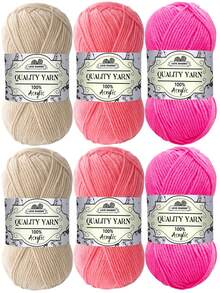 300g 6-Piece Autumn/Winter Crochet Yarn Set - 4-Ply Yarn, Suitable For Beginner Crochet Projects, Can Be Used For Weaving Handbags, Crafts, Decorations, Holiday Gifts - Multicolor - View 22
