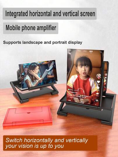 1 szt. 8-calowa składana, regulowana pozioma i pionowa lupa ekranu, wzmacniacz 3D HD do dużego ekranu (idealny do oglądania w nocy) kompatybilny z 'em, telefonem z Androidem, prezent urodzinowy, dla rodziny, przyjaciół do filmów, filmów i gier, prezent urodzinowy do filmów, filmów, gier, przedłużacz ekranu