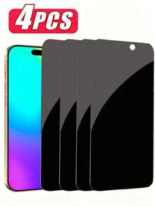 Bộ 4 miếng dán màn hình cường lực chống nhìn trộm toàn màn hình, cảm ứng nhạy, chống vỡ, chống bám vân tay, chống bọt khí, chống trầy xước, độ nét cao, tương thích với iPhone 16 Pro Max 6.7/17/17 Pro/17 Pro Max/17 Air 6.7 inch, miếng dán màn hình cường lực chống nhìn trộm - Chống nhìn trộm, chống trầy xước, dễ lắp đặt, chống sốc và tương thích với Face ID - màu đen - Xem 20