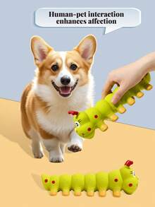 Dog Chew Toy, Green Plush Squeaky Chew Toy, Interactive Tug Of War Toy, Self-Entertainment Companion Toy, Rubber Dog Toy - Multicolor - View 4