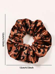 4个豹纹丝绒发圈，优雅女士发饰，多功能组合装，包含红色、粉色、浅棕色和棕色发绳。