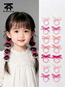 10个/包迷你蝴蝶发圈，适合女孩，适合细软发质，弹性好，可爱公主风，日常百搭，简约可爱，Kidvery