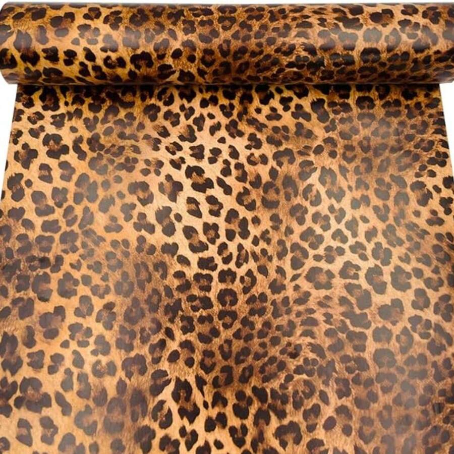 1 Cuộn Giấy dán tường họa tiết da báo, tự dính, xé và dán, dễ lau chùi, thích hợp trang trí nội thất phòng khách, nhà bếp, phòng ngủ, nhà ở và ký túc xá, nhiều kích cỡ