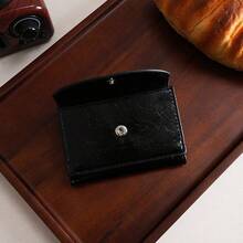 日式钱包，RFID屏蔽零钱包，迷你短款钱包（部分纽扣较硬） - 黑色 - 查看 2