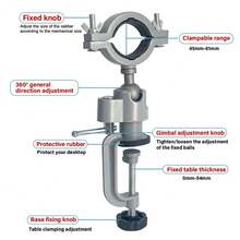 大口径支架，多功能360度铝合金万能钳，电钻旋转钳，电动磨刀器 - 銀色 - 查看 9