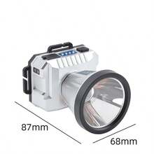 Linterna frontal LED Haz de luz de alta intensidad Sensor activado por ondas Diseño para montar en la cabeza con diáfano grande Mayor duración de la batería Foco para pesca nocturna Adecuada para viajes, uso diario y acampadas - Blanco y Negro - Ver 2