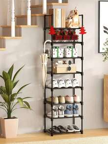 1 Multi-Layer Simple Shoe Rack, Multifunctional Large-Capacity Storage Rack, Easy To Load And Unload, Save Space, Home Organization Shoes And Boots Storage Sundries, Suitable For Corridors, Closets, Living Rooms, Bedrooms - 彩色 - 查看 6