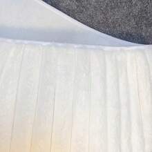 Collar para árbol de Navidad, suave y esponjoso, de felpa de lujo color blanco rústico con textura de rayas, estilo bohemio, ideal para decorar el hogar.